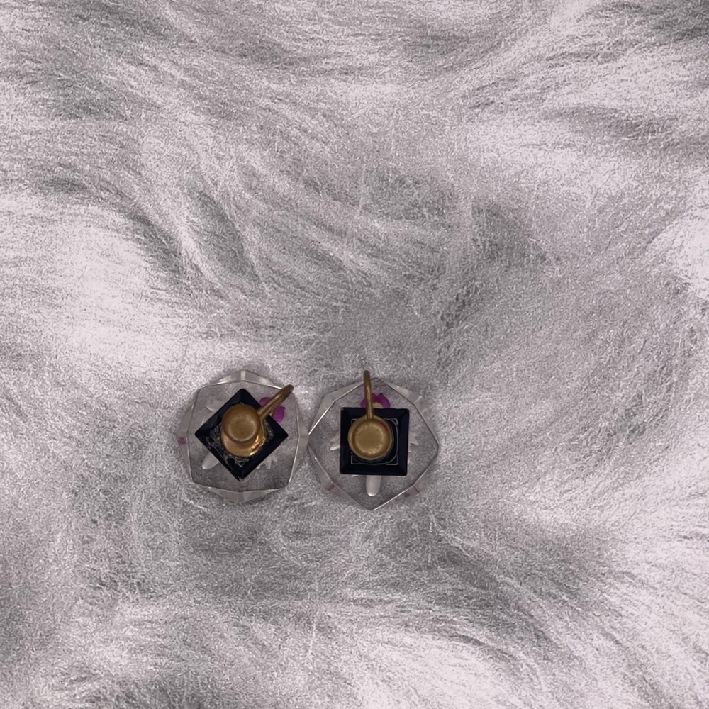 Vintage Lucite Orchid Floral screw on earrings - Vintage - Picture 3 of 3
